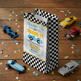 レーシングカーの1歳の誕生日パーティー スモールペーパーバッグ