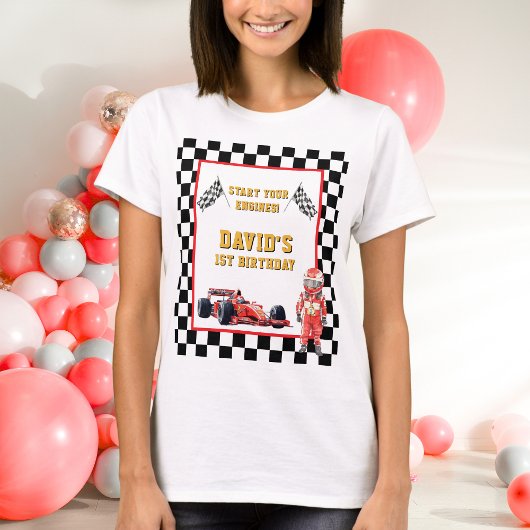 レーシングカーの1歳の誕生日 Tシャツ