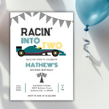 レーシングカーの2歳の誕生日パーティー