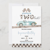 レーシングカーの2歳誕生日招待状 招待状 (正面)