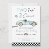 レーシングカーの2歳誕生日 招待状 (正面)