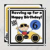 レーシングカーカスタマイズ誕生日招待状 招待状 (正面/裏面)