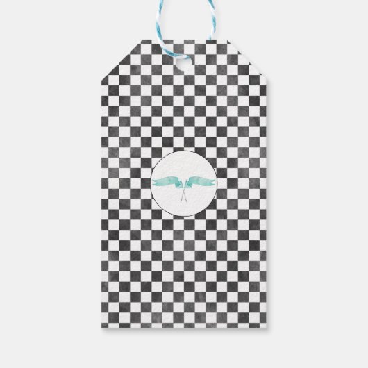 レーシングカーキリン誕生日ありがとう ギフトタグ (裏面)