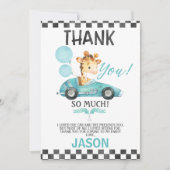 レーシングカーキリン誕生日サンキューカード 招待状 (正面)