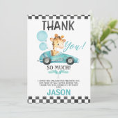 レーシングカーキリン誕生日サンキューカード 招待状 (スタンド正面)