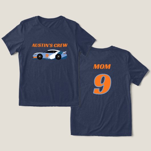 レーシングカークルー 誕生日の主役のママ トライブレンドTシャツ (デザイン正面&裏面)