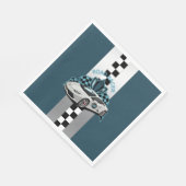 レーシングカーグリーン、ブラック&ホワイト紙ナプキン スタンダードランチョンナプキン (角)