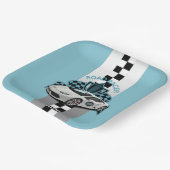 レーシングカーグリーン、ブラック&ホワイト紙プレート ペーパープレート (傾斜あり)