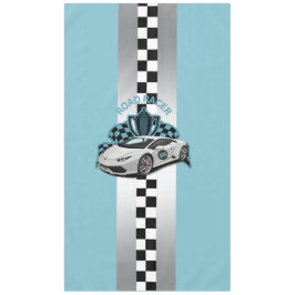 レーシングカーグリーン、ブラック&ホワイト テーブルクロス