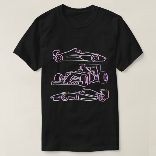 レーシングカーシャツフォーミュラ車レース愛好家カーレーサー Tシャツ (デザイン正面)