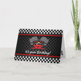 レーシングカーデザインの誕生日カード カード