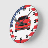 レーシングカーデザインウォールクロック ラウンド壁時計 (傾斜)