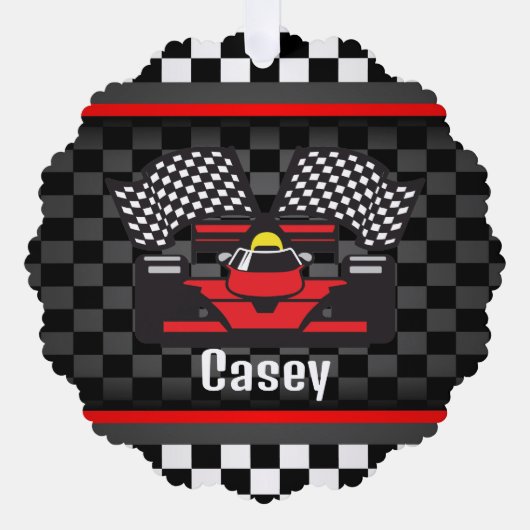 レーシングカーデザイン紙オーナメントカード オーナメントカード (正面)