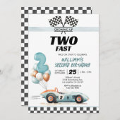 レーシングカートゥーファースト2歳誕生日 招待状 (正面/裏面)