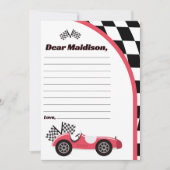 レーシングカーバースデイタイムカプセルメモリーカード サンキューカード (正面)