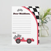 レーシングカーバースデイタイムカプセルメモリーカード サンキューカード (スタンド正面)