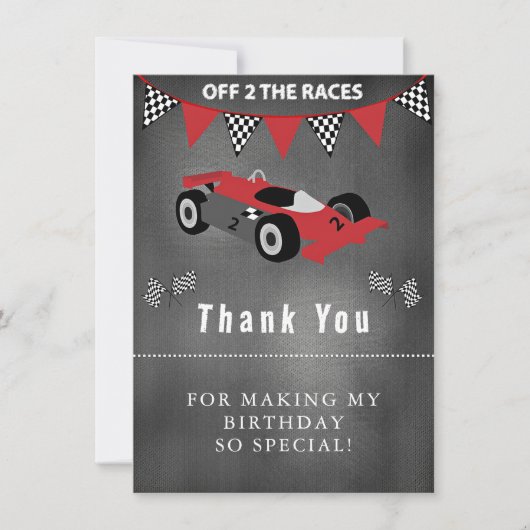 レーシングカーバースデーサンクス サンキューカード (正面)