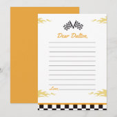 レーシングカーバースデーパーティタイムカプセルメモリーカード サンキューカード (正面/裏面)