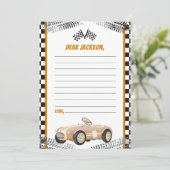 レーシングカーバースデーパーティタイムカプセルメモリーカード サンキューカード (スタンド正面)