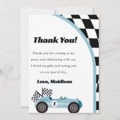 レーシングカーバースデーパーティー感謝カード 招待状 (正面)