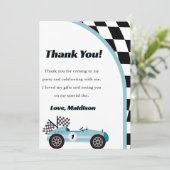 レーシングカーバースデーパーティー感謝カード 招待状 (スタンド正面)