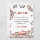 レーシングカーバースデーパーティー感謝カード 招待状 (正面)