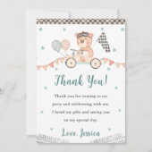 レーシングカーバースデーパーティー感謝カード 招待状 (正面)