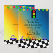 レーシングカーバースデーパーティー招待状 招待状 (正面/裏面)