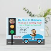 レーシングカーバースデーパーティー招待状 招待状 (スタンド正面)