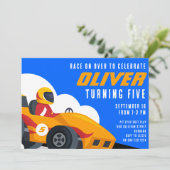 レーシングカーバースデーパーティー 招待状 (スタンド正面)