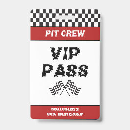 レーシングカーバースデーパーティ ピットクルーVIPパス ピットストップ バッジ
