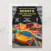 レーシングカーバースデーパーティ 招待状 (正面)