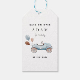 レーシングカーバースデー招待状　ファストワンの誕生日 ギフトタグ