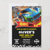 レーシングカーバースデー招待状 招待状 (正面)