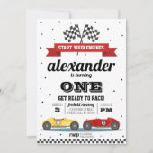 レーシングカーバースデー招待状 招待状 (正面)