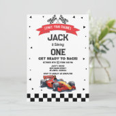 レーシングカーバースデー招待状 招待状 (スタンド正面)