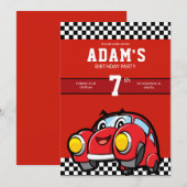 レーシングカーバースデー招待状 招待状 (正面/裏面)