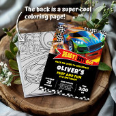 レーシングカーバースデー招待状 招待状