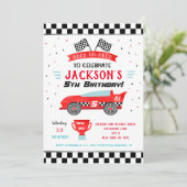 レーシングカーバースデー招待状 招待状 (スタンド正面)