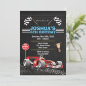 レーシングカーバースデー招待状 招待状 (スタンド正面)