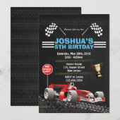 レーシングカーバースデー招待状 招待状 (正面/裏面)