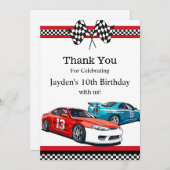 レーシングカーバースデー サンキューカード (正面/裏面)