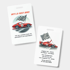 レーシングカーバースデーVIPピットクルーパス バッジ