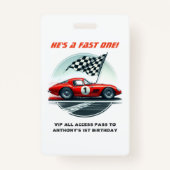 レーシングカーバースデーVIPピットクルーパス バッジ (正面)