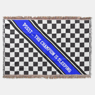 レーシングカーパターン+あなたのバックガー。カラー&文字 スローブランケット