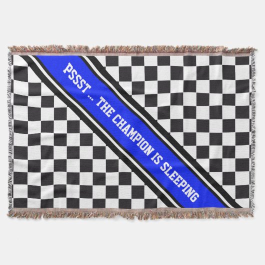 レーシングカーパターン+あなたのバックガー。カラー&文字 スローブランケット (正面)