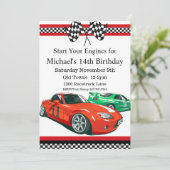 レーシングカーパーティー 誕生日招待状(年齢不問) 招待状 (スタンド正面)