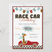 レーシングカーファーストキリン誕生日招待状 招待状 (正面)