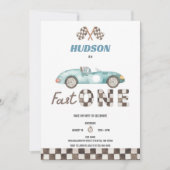 レーシングカーファーストバースデー招待状 招待状 (正面)