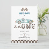 レーシングカーファーストバースデー招待状 招待状 (スタンド正面)